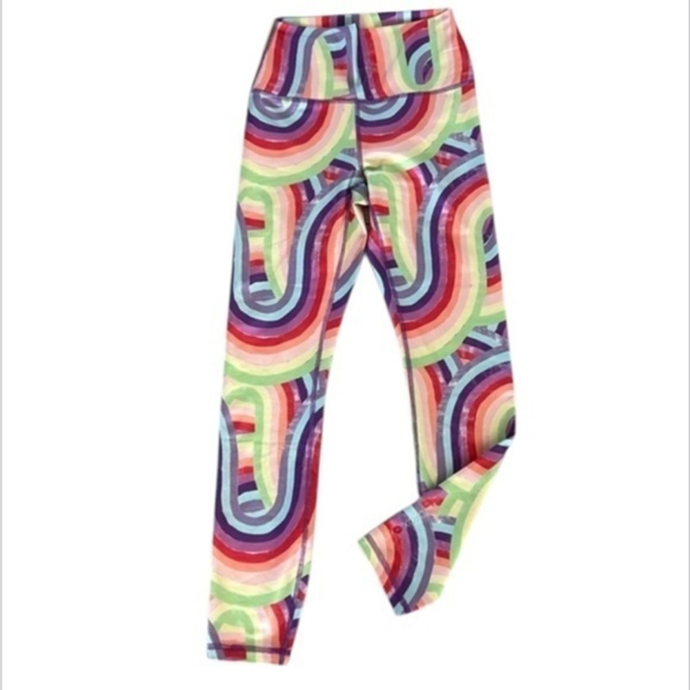 WildFox rainbow print full length tights leggings size small